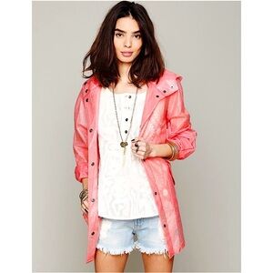 Free People Spinning Circles Raincoat Size M/L Rare HTF